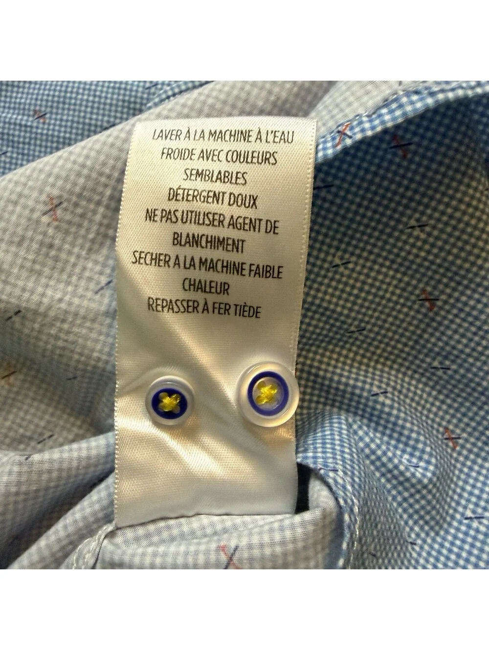 Robert Graham X Men’s 2XL Blue Check Geometric Shirt Tailored Fit Stretch
